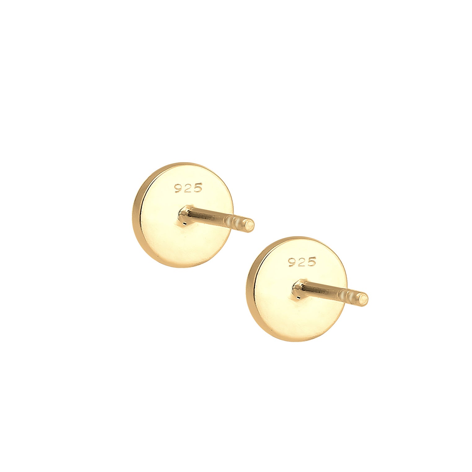 Gold - Elli PREMIUM | Ohrstecker | Opal ( Weiß ) | 925 Sterling Silber vergoldet