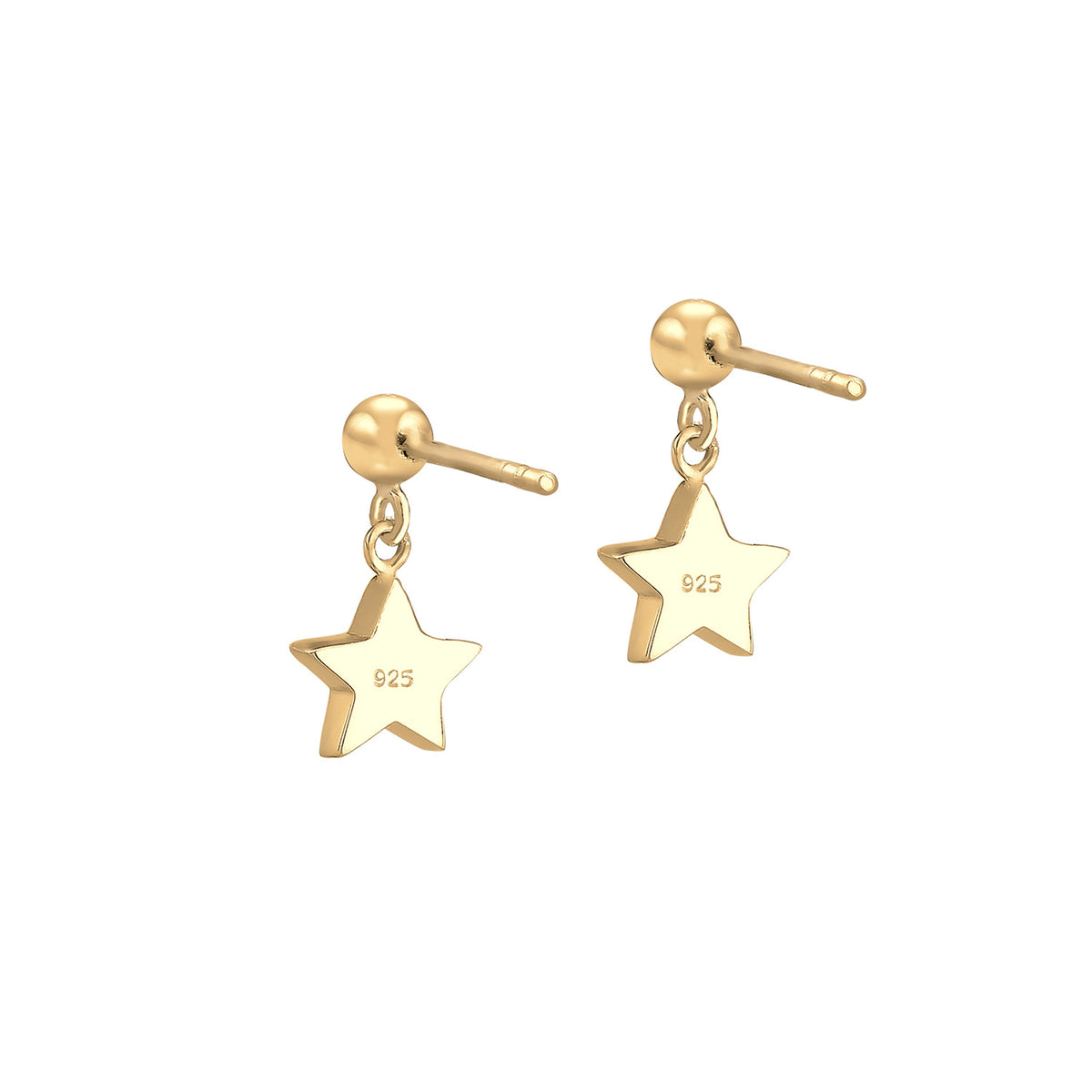 Gold - Elli | Ohrring Astro | Mit Kristallen von Swarovski® (Weiß) | 925 Sterling Silber vergoldet