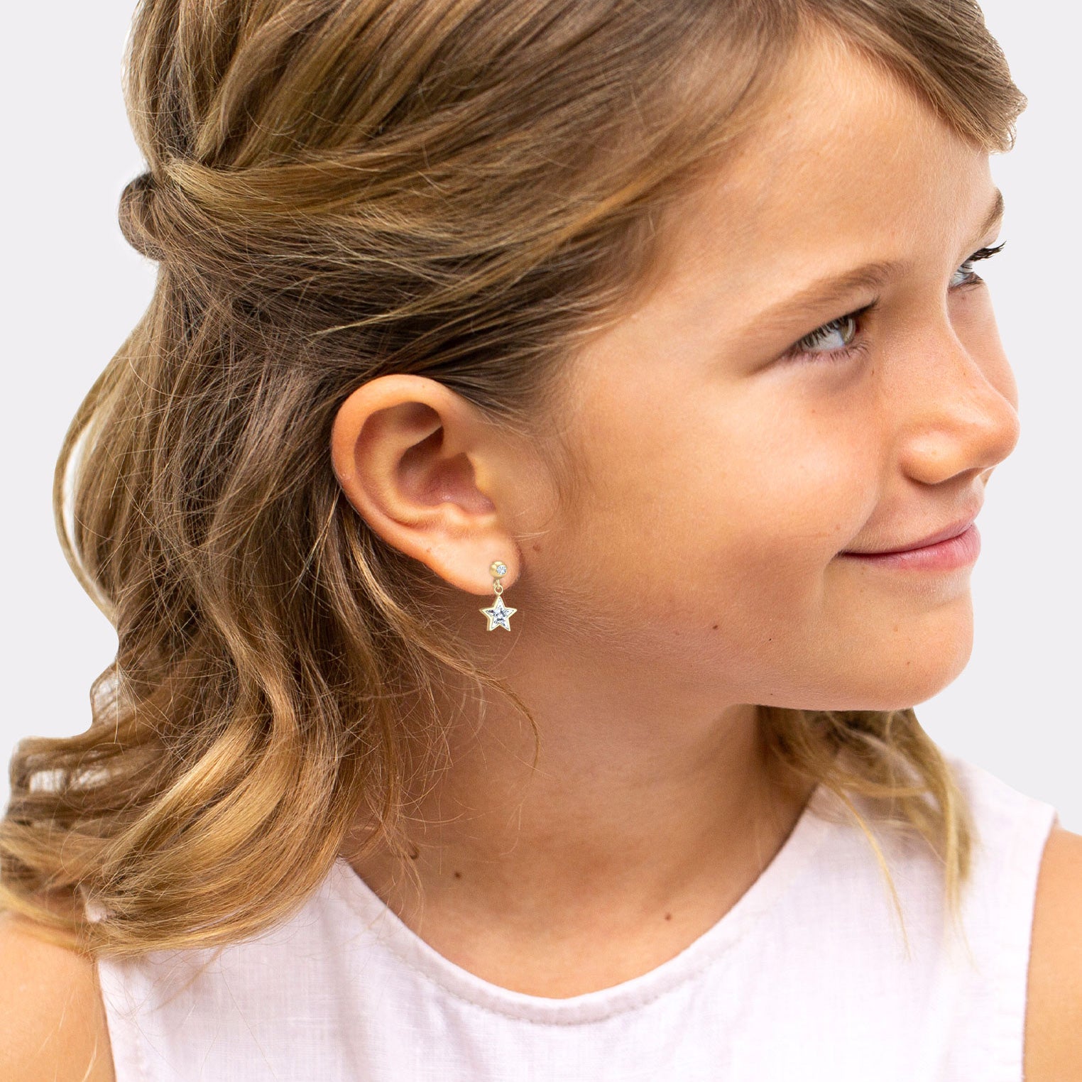 Gold - Elli | Ohrring Astro | Mit Kristallen von Swarovski® (Weiß) | 925 Sterling Silber vergoldet