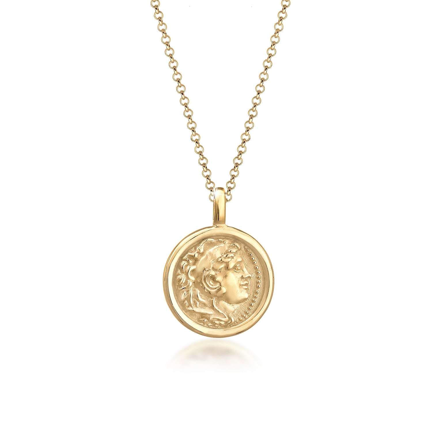 Gold - Elli | Halskette Münze | 925 Sterling Silber vergoldet
