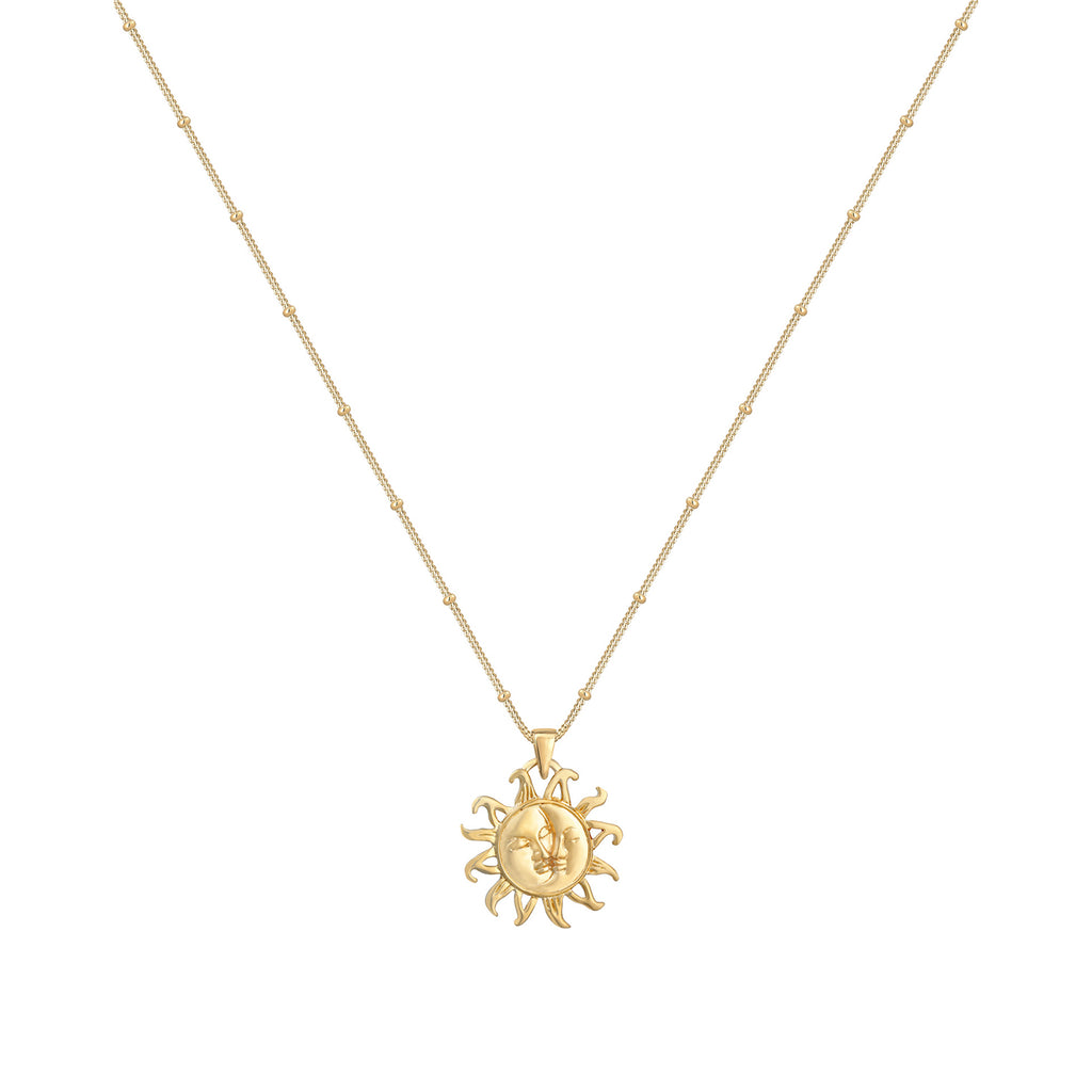 Gold - Elli | Kugel-Halskette Halbmond | 925 Sterling Silber vergoldet