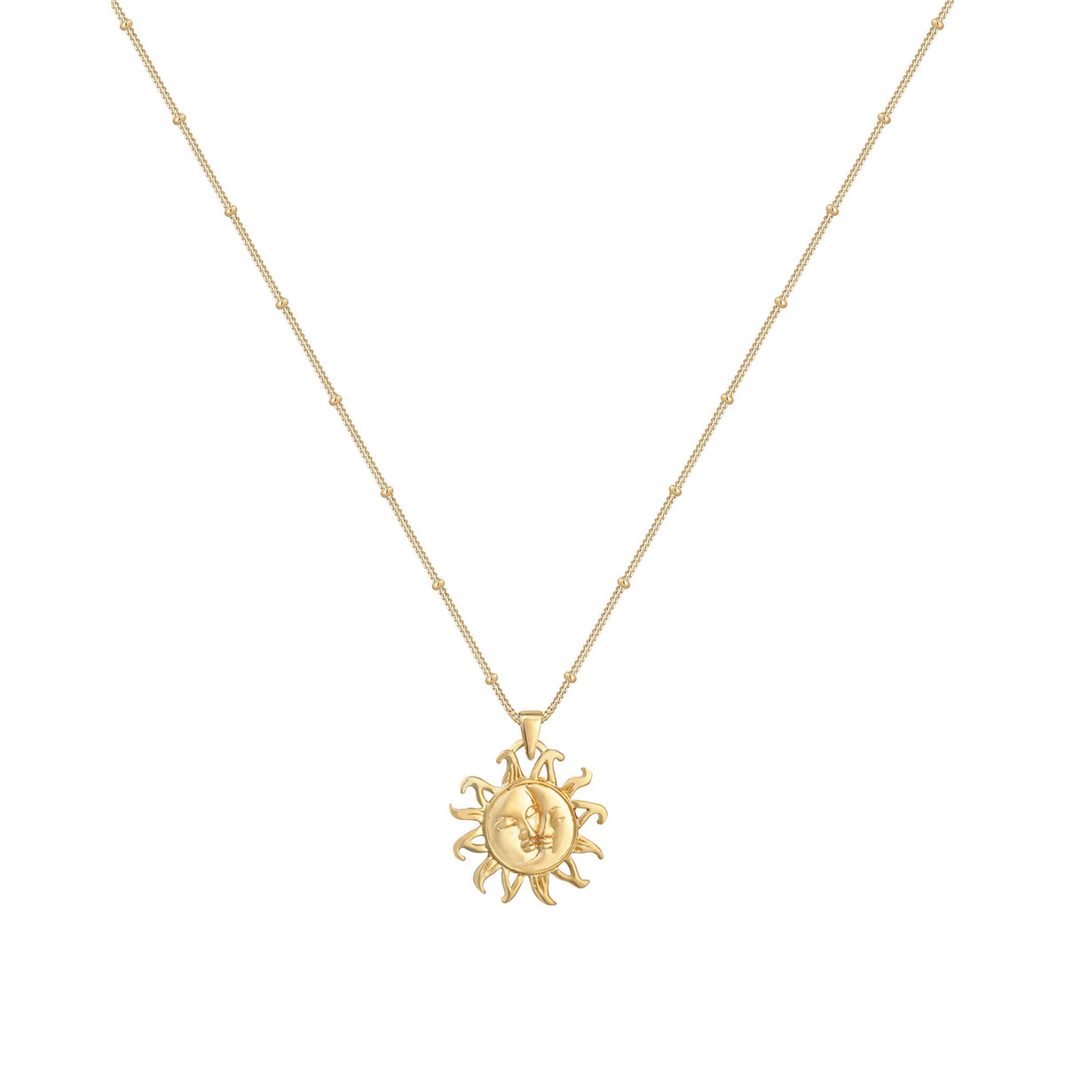 Gold - Elli | Kugel-Halskette Halbmond | 925 Sterling Silber vergoldet