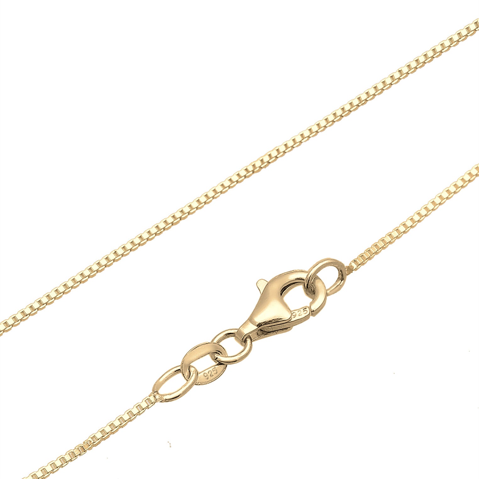 Gold - Elli | Lange Venezianer-Halskette Kreuz | Zirkonia ( Weiß ) | 925 Sterling Silber vergoldet
