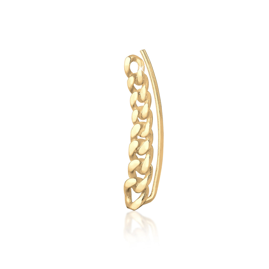Gold - Elli | Ear Climber Single | 925 Silber vergoldet