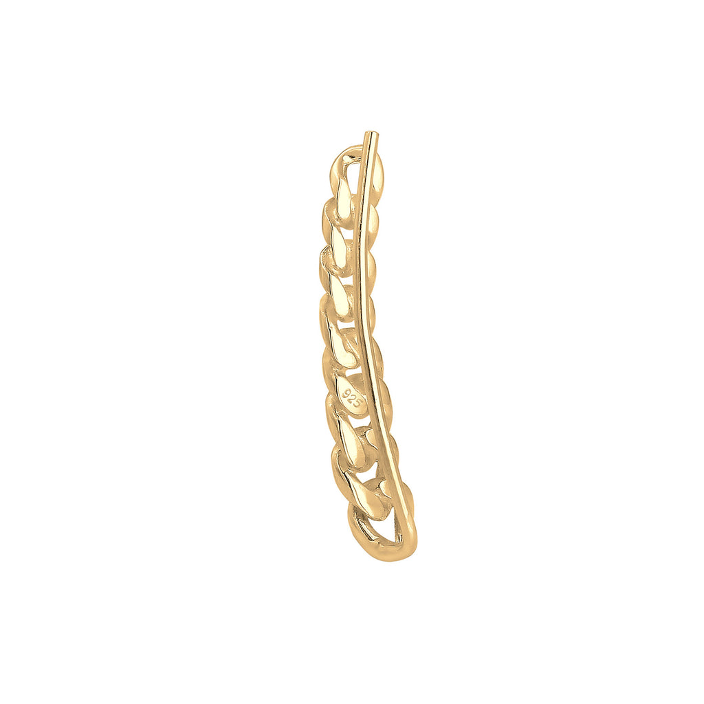 Gold - Elli | Ear Climber Single | 925 Silber vergoldet