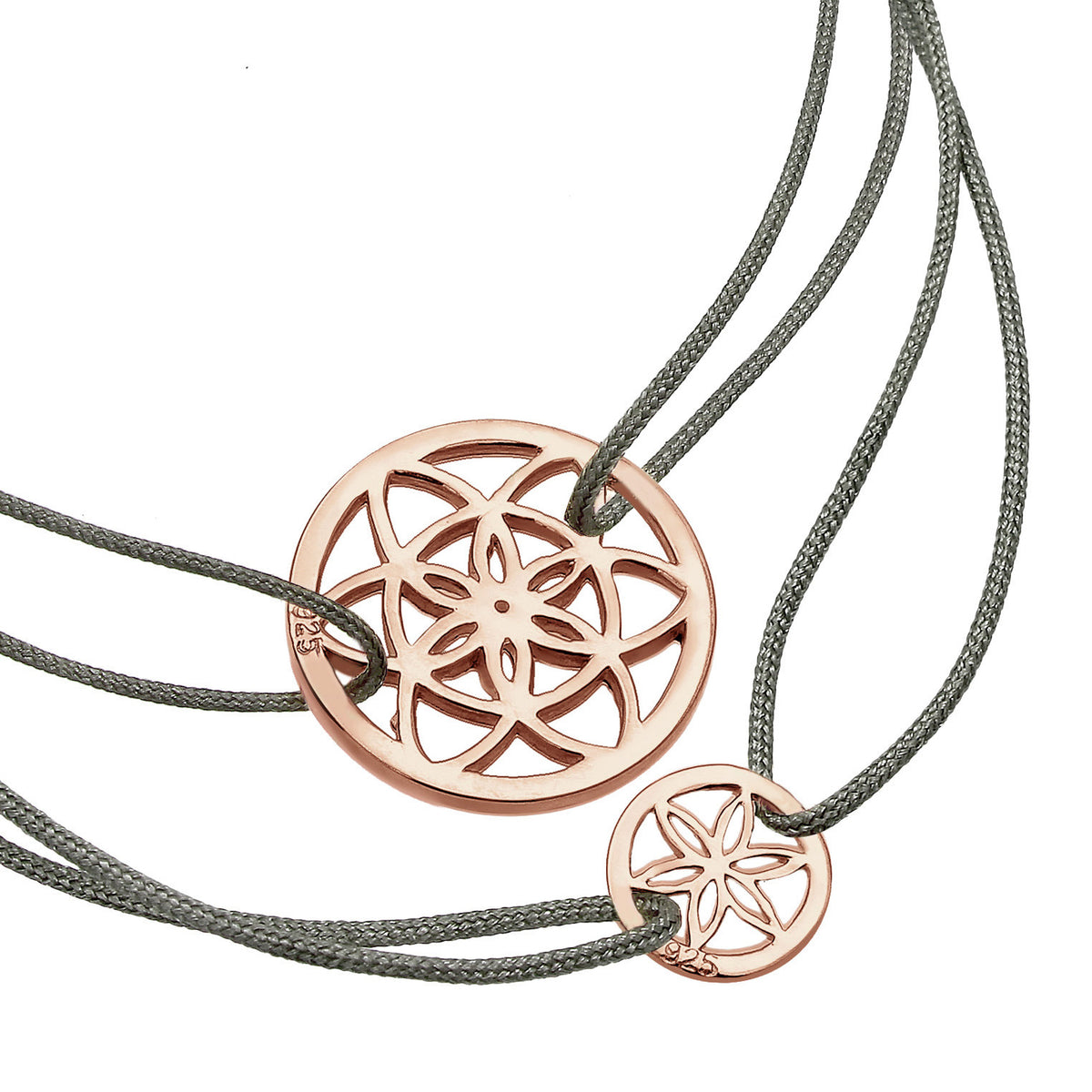 Roségold - Elli | Mutter-Kind-Armbandset Blume | 925 Sterling Silber Rosegold