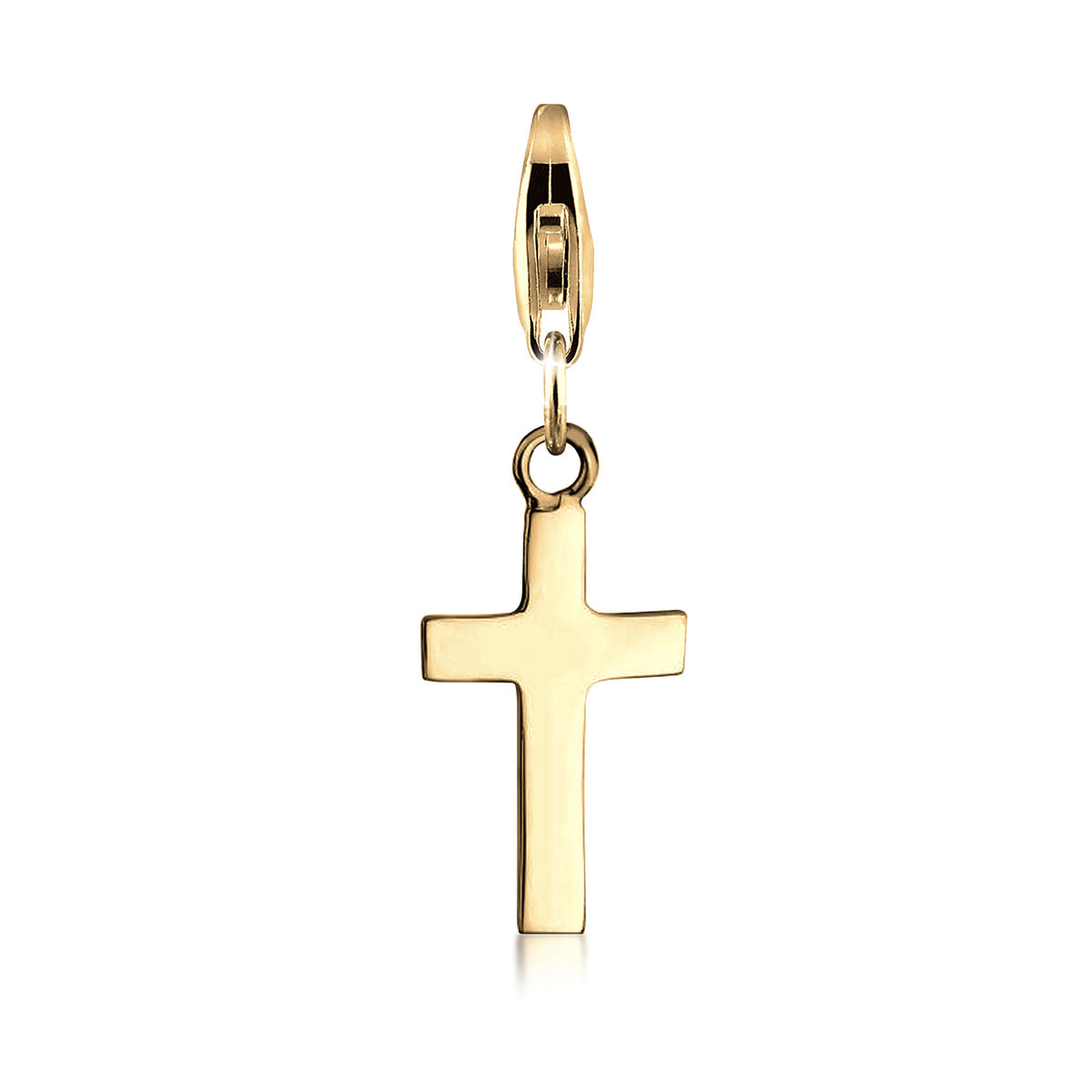 Gold - Nenalina | Charm Kreuz | 925 Sterling Silber vergoldet