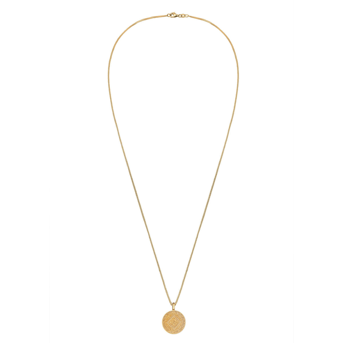 Gold - Elli | Lange Venezianer-Halskette Ornament | 925 Sterling Silber vergoldet