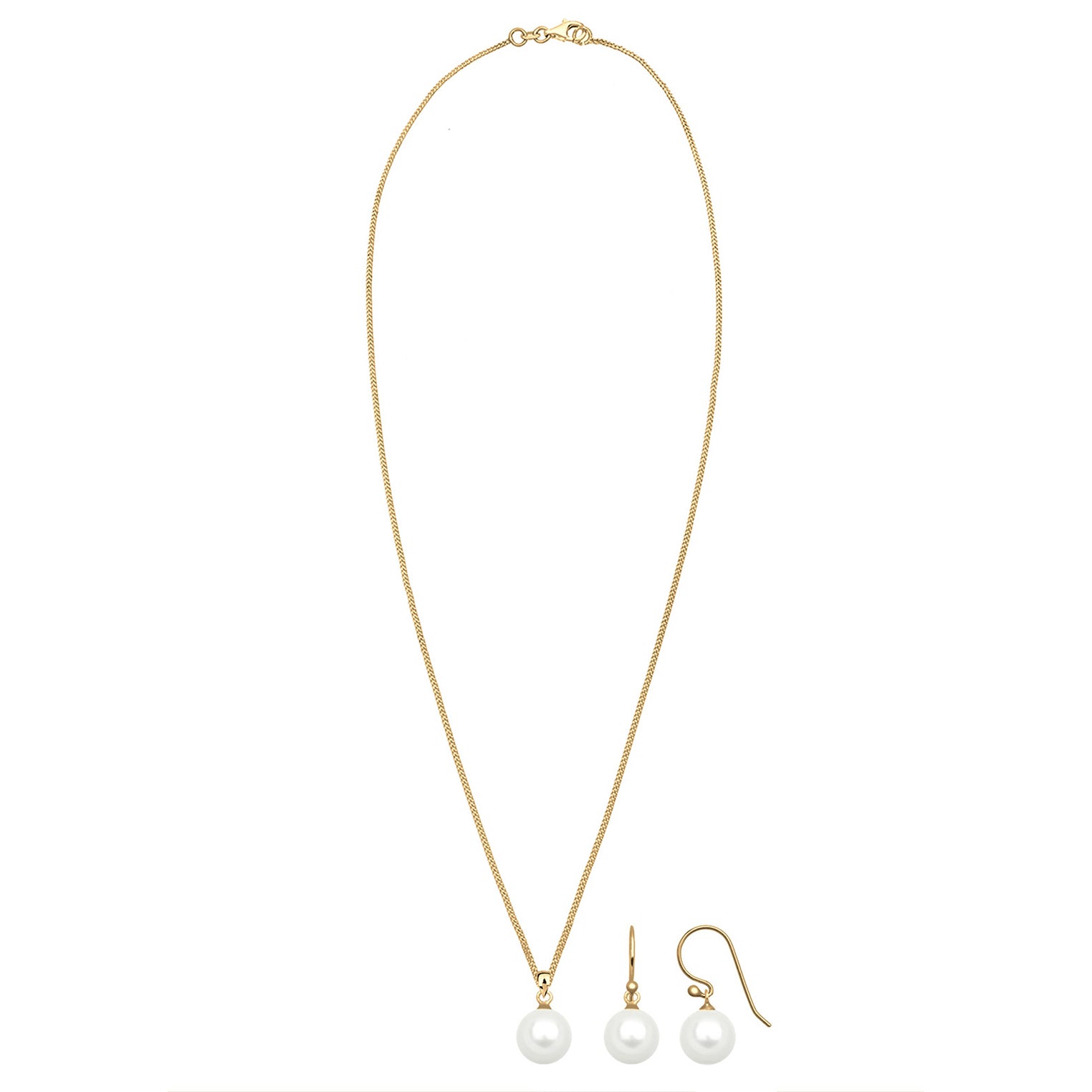 Gold - Elli | Schmuckset  | Perle | 925 Sterling Silber vergoldet