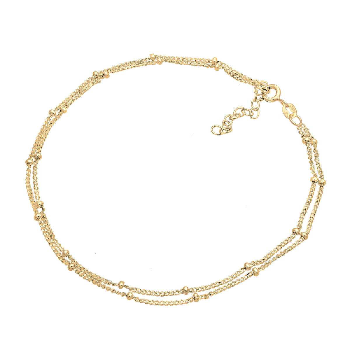 Gold - Elli | Fußkettchen Kugel | 925 Sterling Silber vergoldet
