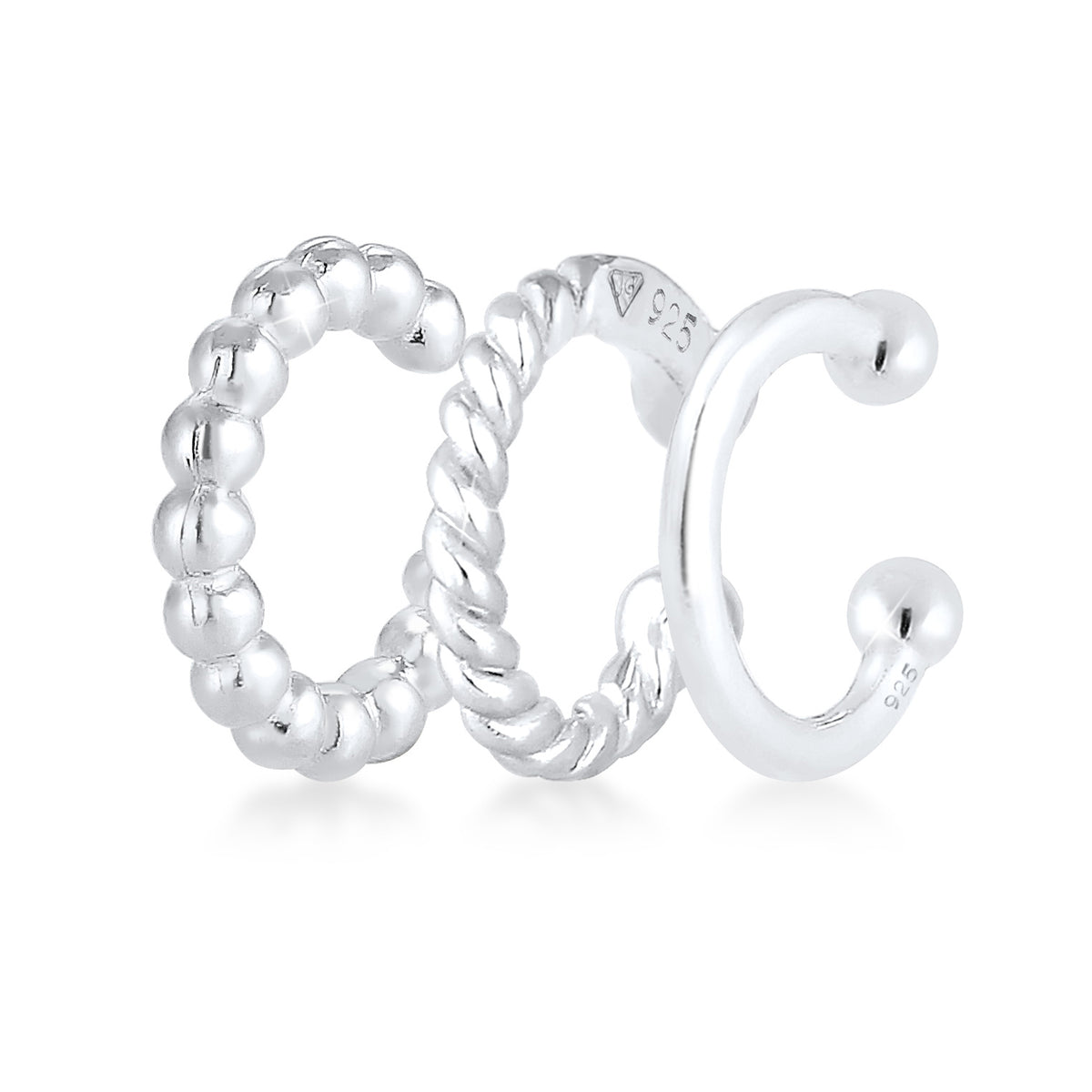 Silber - Elli | Earcuff 3er Set Basic | 925er Sterling Silber
