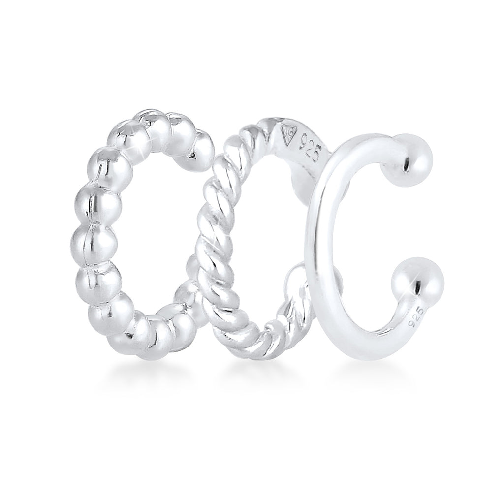 Silber - Elli | Earcuff 3er Set Basic | 925er Sterling Silber