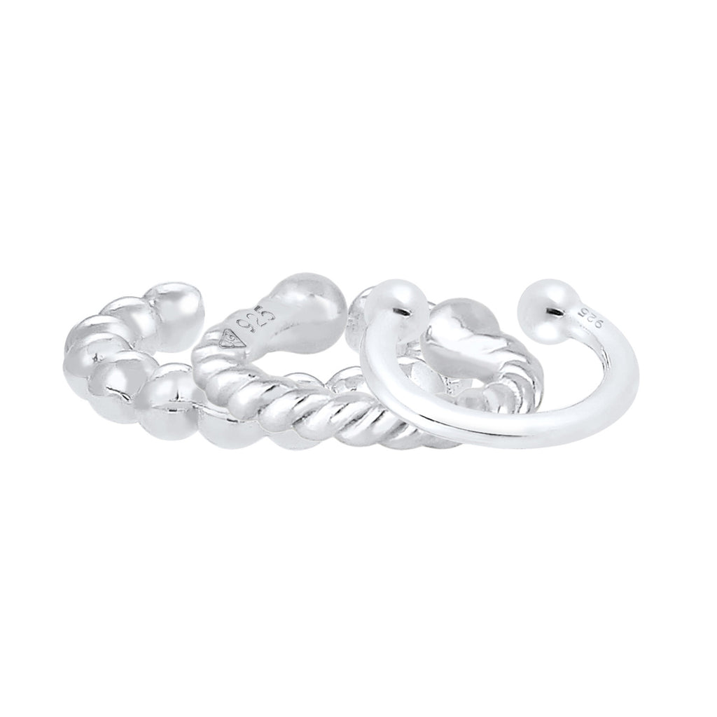 Silber - Elli | Earcuff 3er Set Basic | 925er Sterling Silber