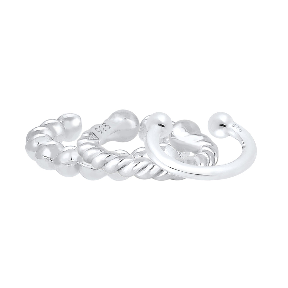 Silber - Elli | Earcuff 3er Set Basic | 925er Sterling Silber
