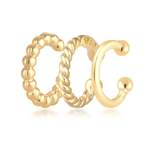 Gold - Elli | Earcuff | 925 Sterling Silber vergoldet