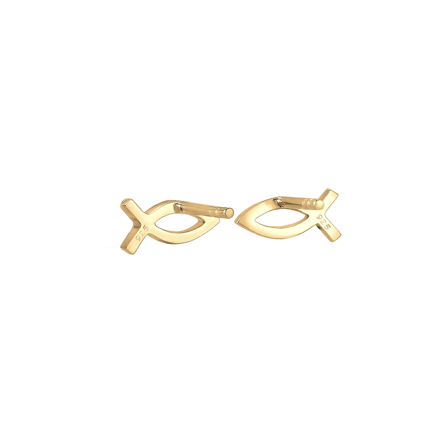 Gold - Elli | Ohrring Fisch | 925 Sterling Silber vergoldet