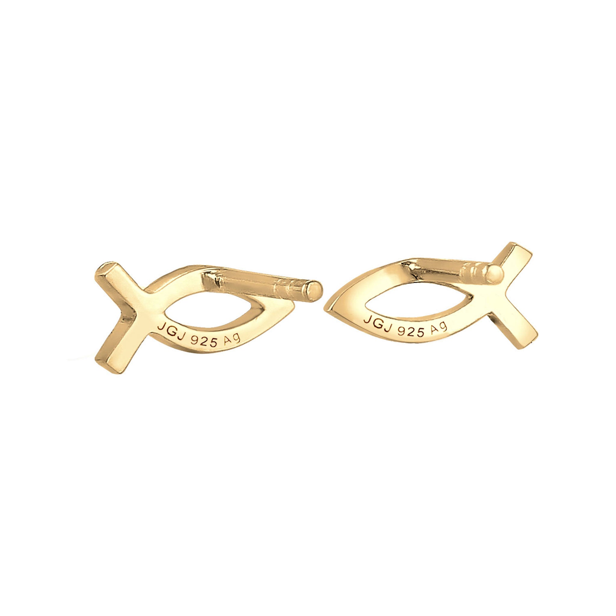 Gold - Elli | Ohrring Fisch | 925 Sterling Silber vergoldet