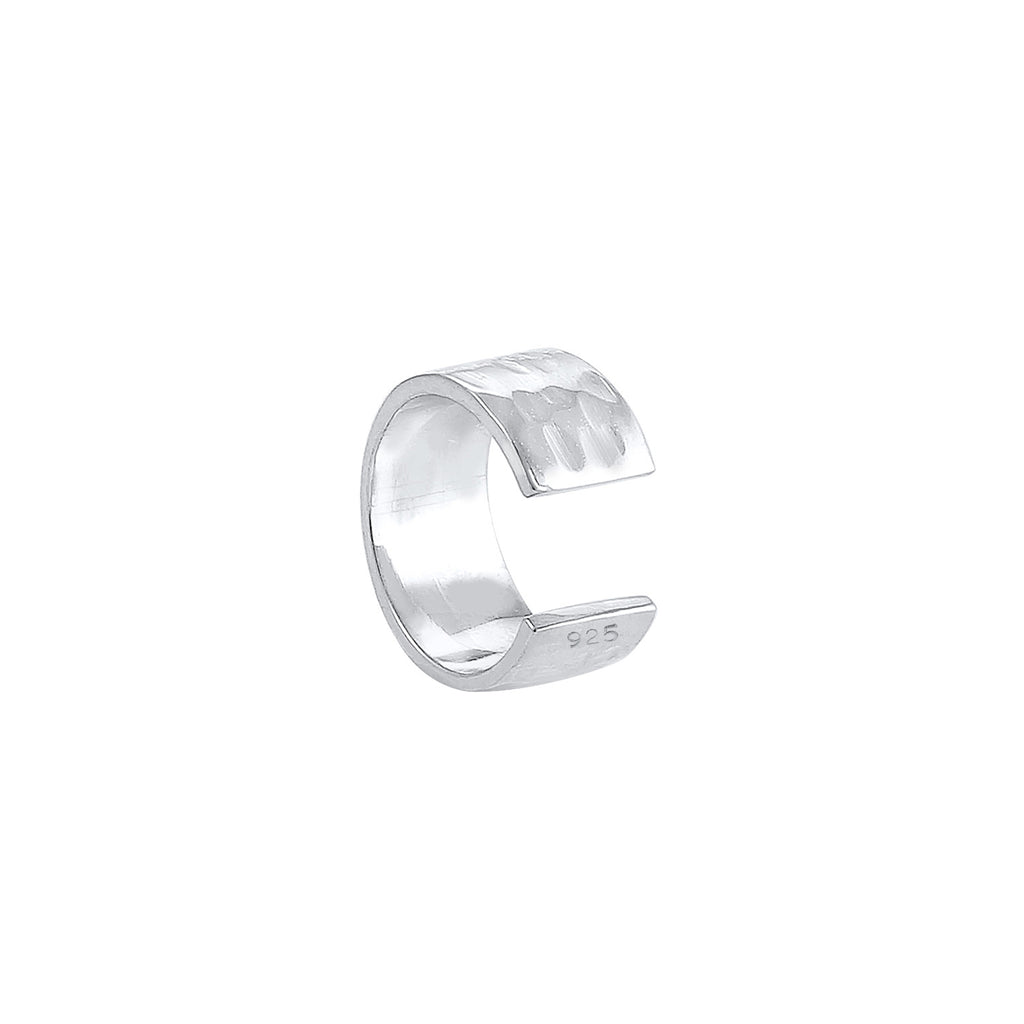 Silber - Elli | Single Earcuff gehämmerter | 925er Sterling Silber