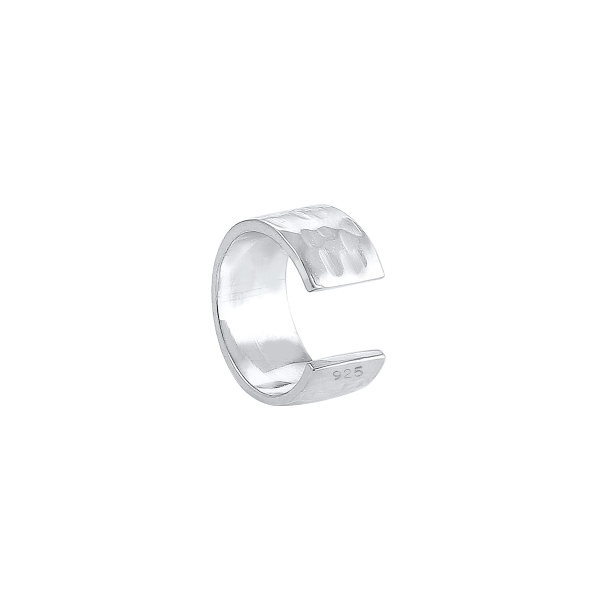 Silber - Elli | Single Earcuff gehämmerter | 925er Sterling Silber