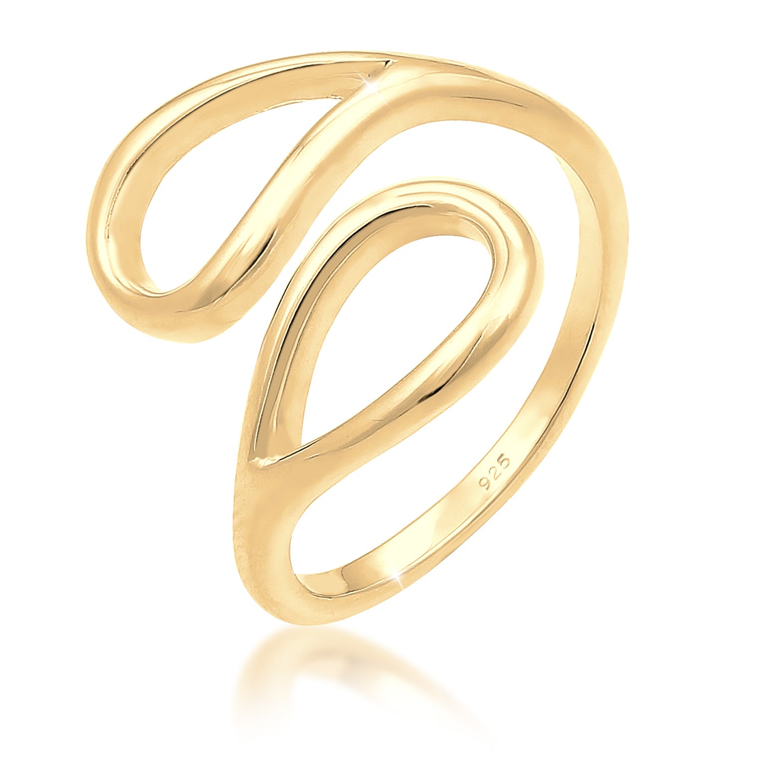 Gold - Elli | Ring Tropfen | 925 Sterling Silber vergoldet