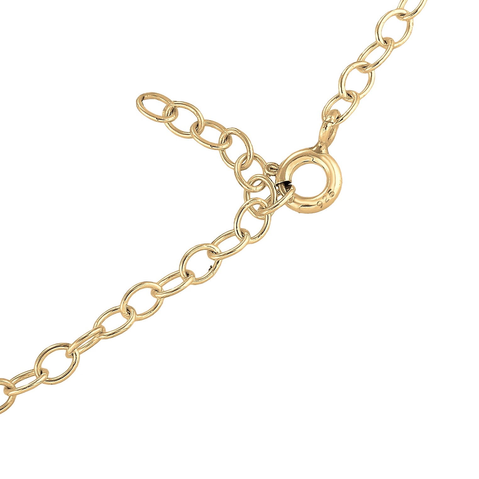 Gold - Elli | Glieder-Halskette | 925 Sterling Silber vergoldet