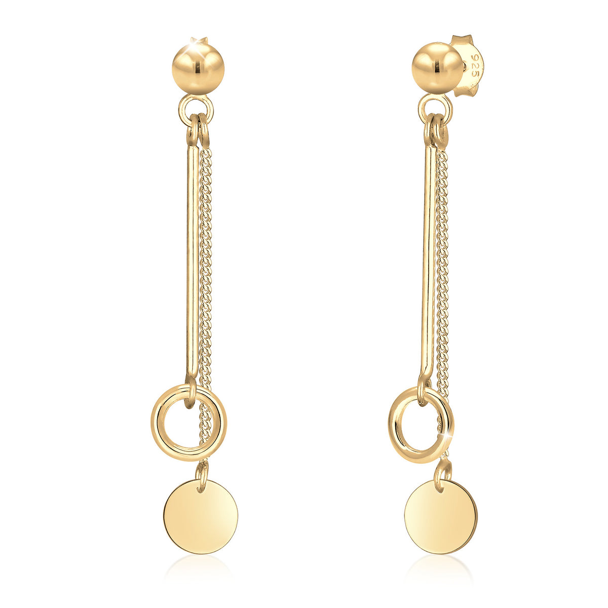 Gold - Elli | Ohrhänger Ear Chain | 925 Sterling Silber vergoldet