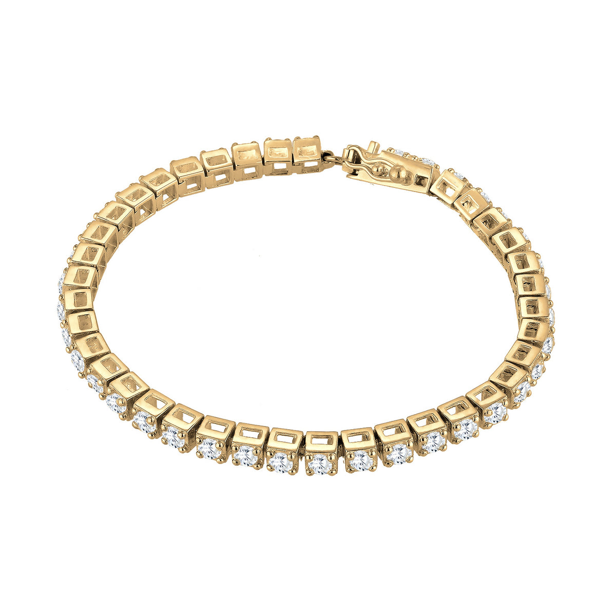 Gold - Elli PREMIUM | Tennisarmband | Zirkonia (Weiß) | 925er Sterling Silber Vergoldet