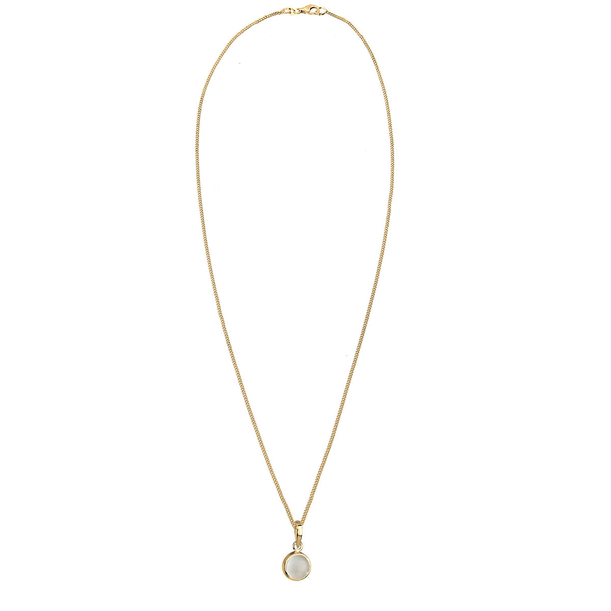Gold - Elli | Halskette Solitär | Mondstein (Weiß) | 925 Sterling Silber vergoldet