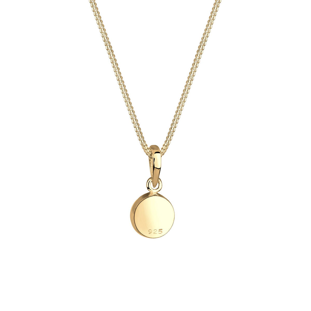 Gold - Elli | Halskette Solitär | Mondstein (Weiß) | 925 Sterling Silber vergoldet