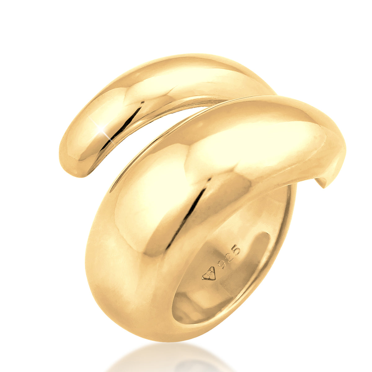 Gold - Nenalina | Chunky Wickelring | 925 Sterling Silber vergoldet