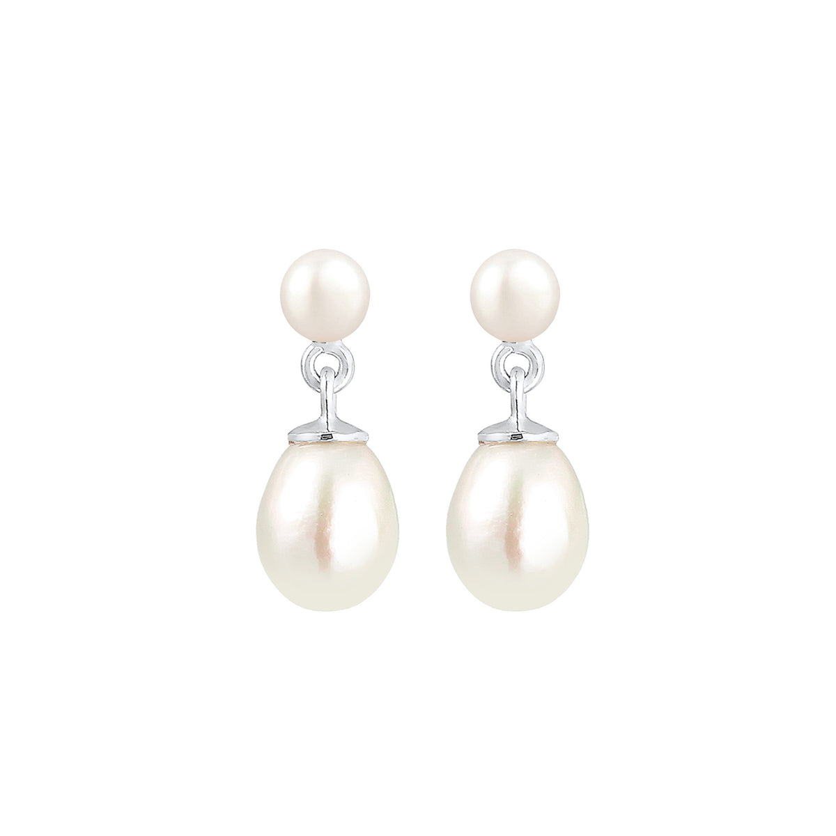 Silber - Elli PREMIUM | Ohrhänger | Süßwasserperle | 925er Sterling Silber