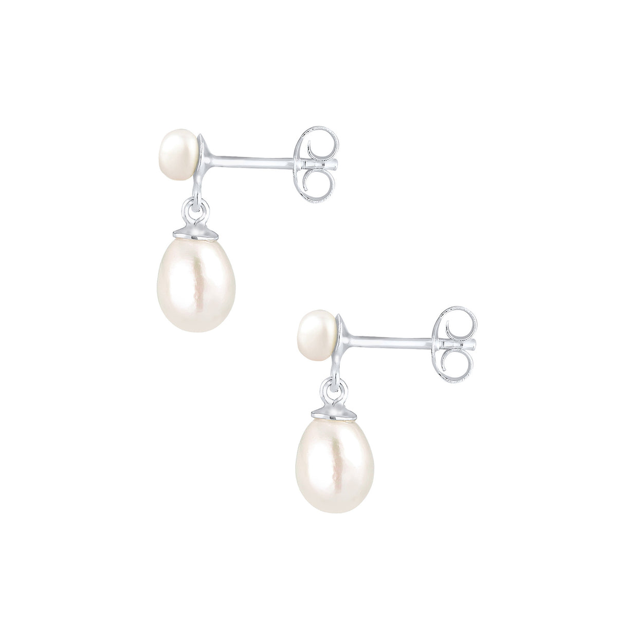 Silber - Elli PREMIUM | Ohrhänger | Süßwasserperle | 925er Sterling Silber