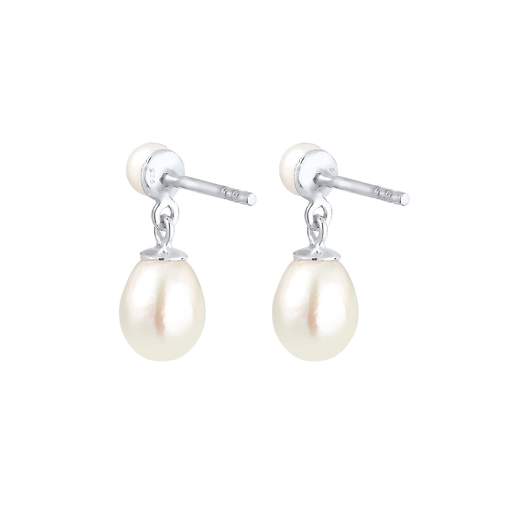 Silber - Elli PREMIUM | Ohrhänger | Süßwasserperle | 925er Sterling Silber