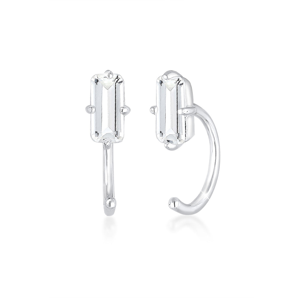 Silber - Elli PREMIUM | Ohrhänger | Topas ( Weiß ) | 925er Sterling Silber