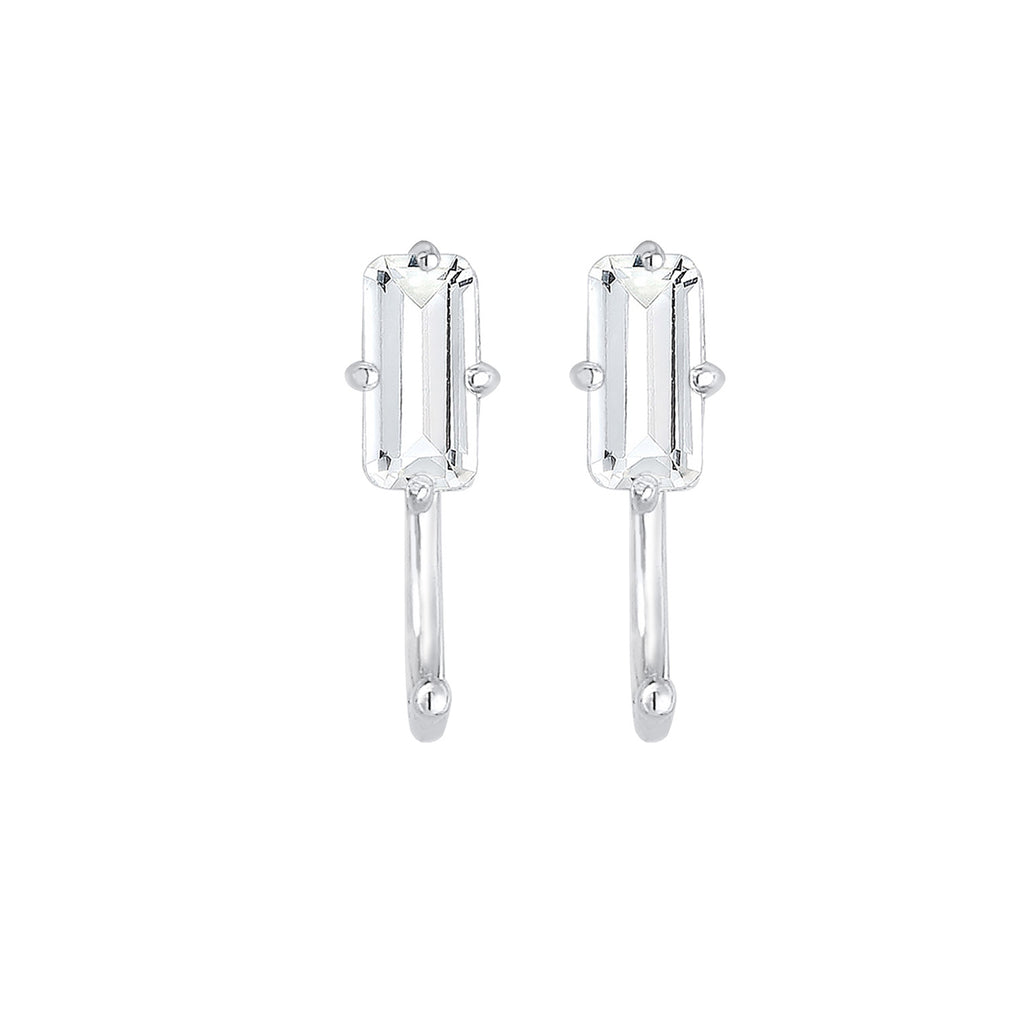 Silber - Elli PREMIUM | Ohrhänger | Topas ( Weiß ) | 925er Sterling Silber
