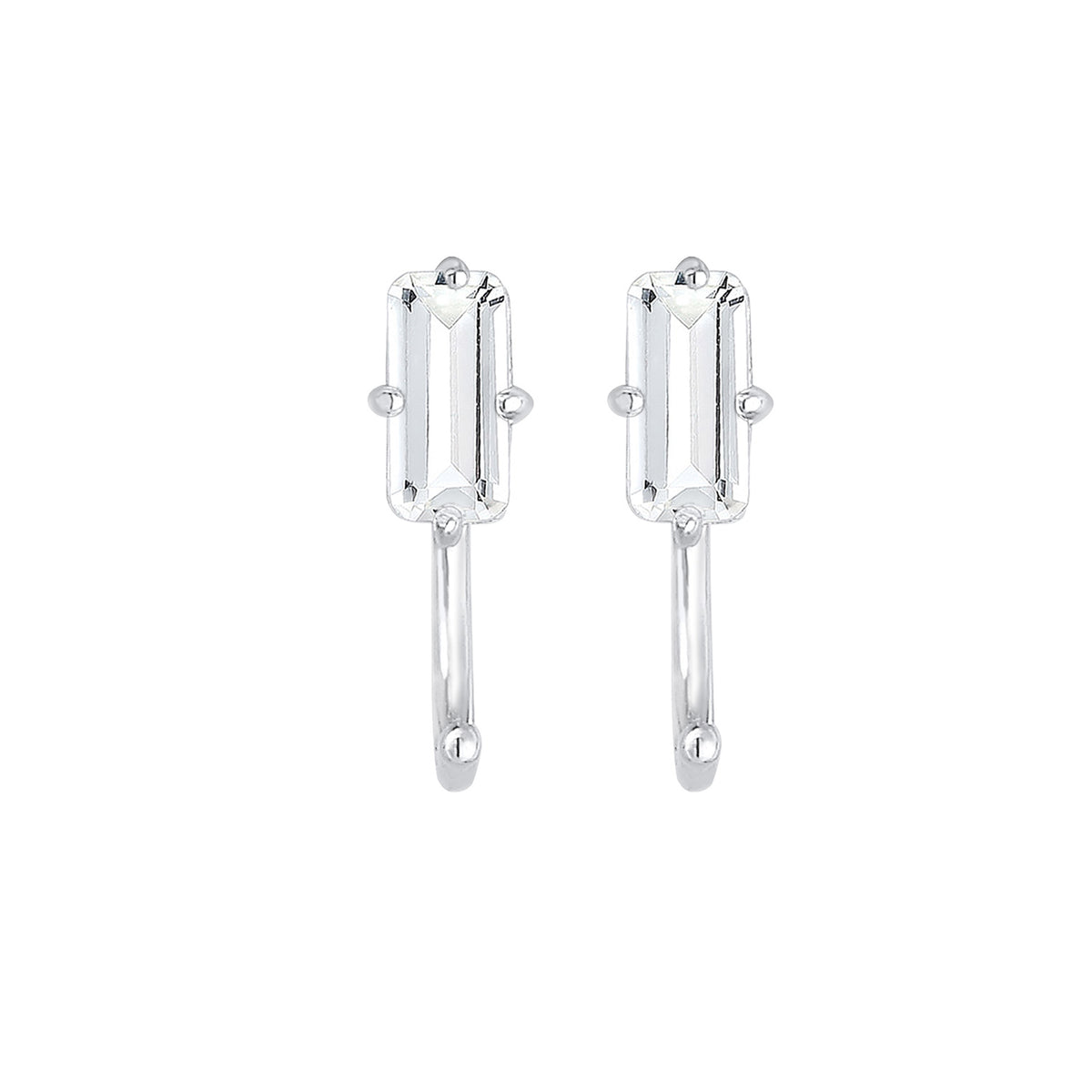 Silber - Elli PREMIUM | Ohrhänger | Topas ( Weiß ) | 925er Sterling Silber