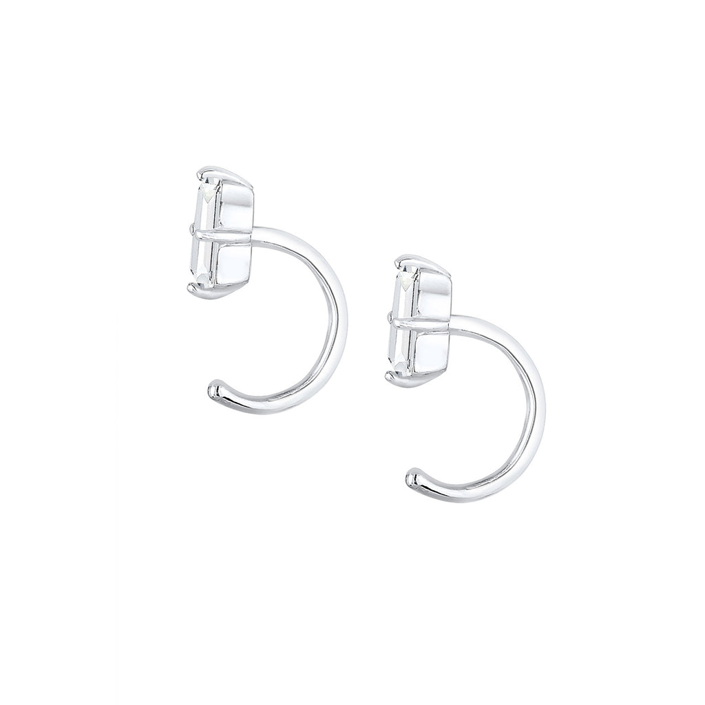 Silber - Elli PREMIUM | Ohrhänger | Topas ( Weiß ) | 925er Sterling Silber