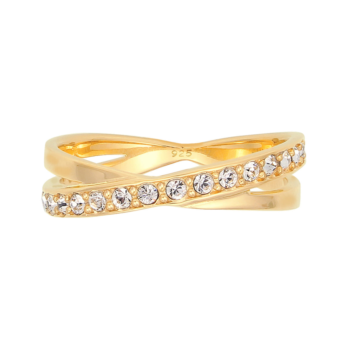 Gold - Elli | Ring | Mit Kristallen von Swarovski® (Weiß) | 925 Sterling Silber vergoldet