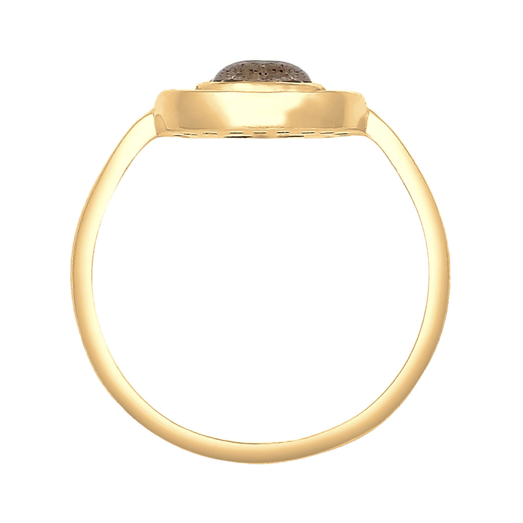 Gold - Elli | Ring | Labradorit ( Grau ) | 925 Sterling Silber vergoldet