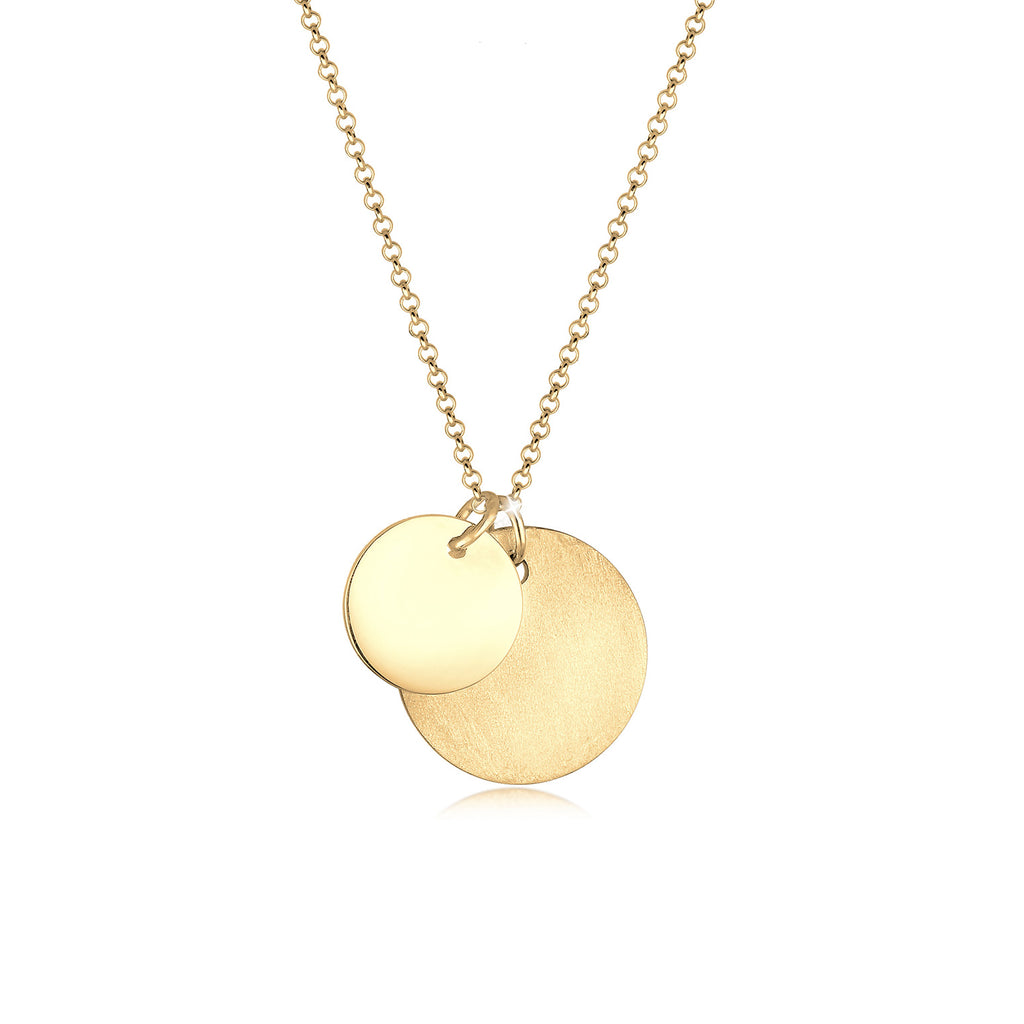 Gold - Elli | Lange Halskette Geo | 925 Sterling Silber vergoldet