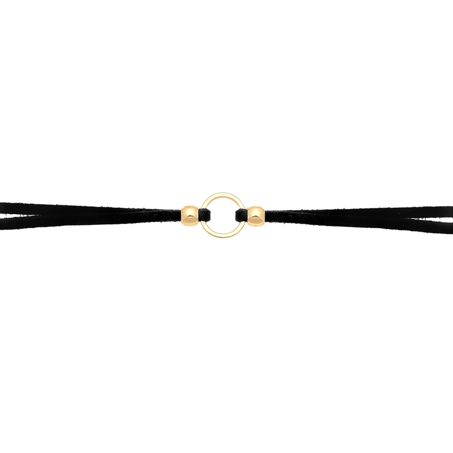 Gold - Elli | Choker | Kunstleder | 925 Sterling Silber vergoldet