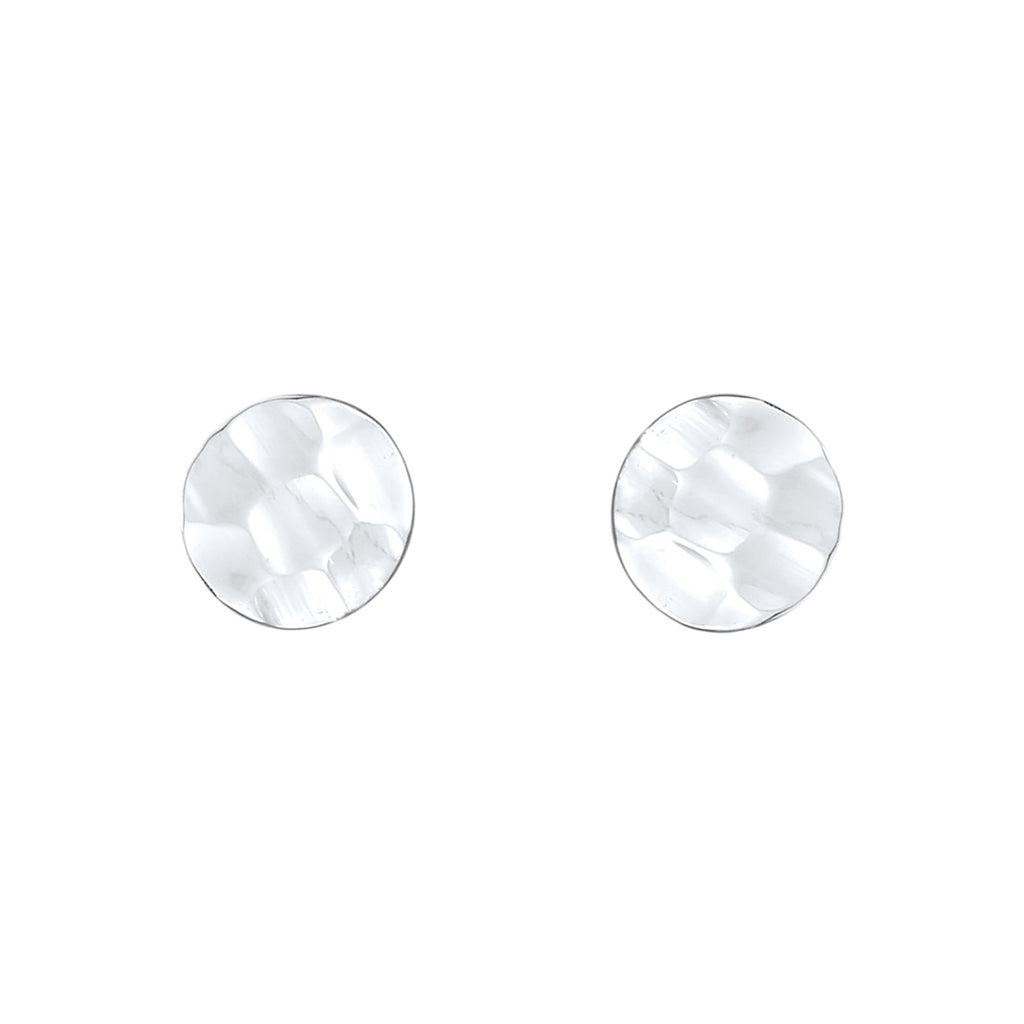 Silber - Elli | Ohrstecker Kreis Gehämmert | 925er Sterling Silber