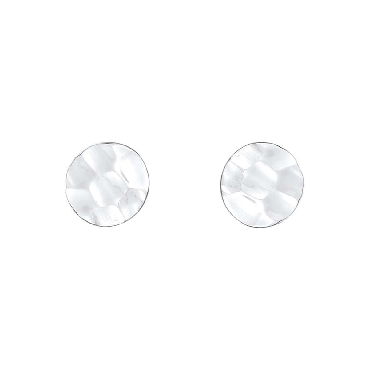 Silber - Elli | Ohrstecker Kreis Gehämmert | 925er Sterling Silber