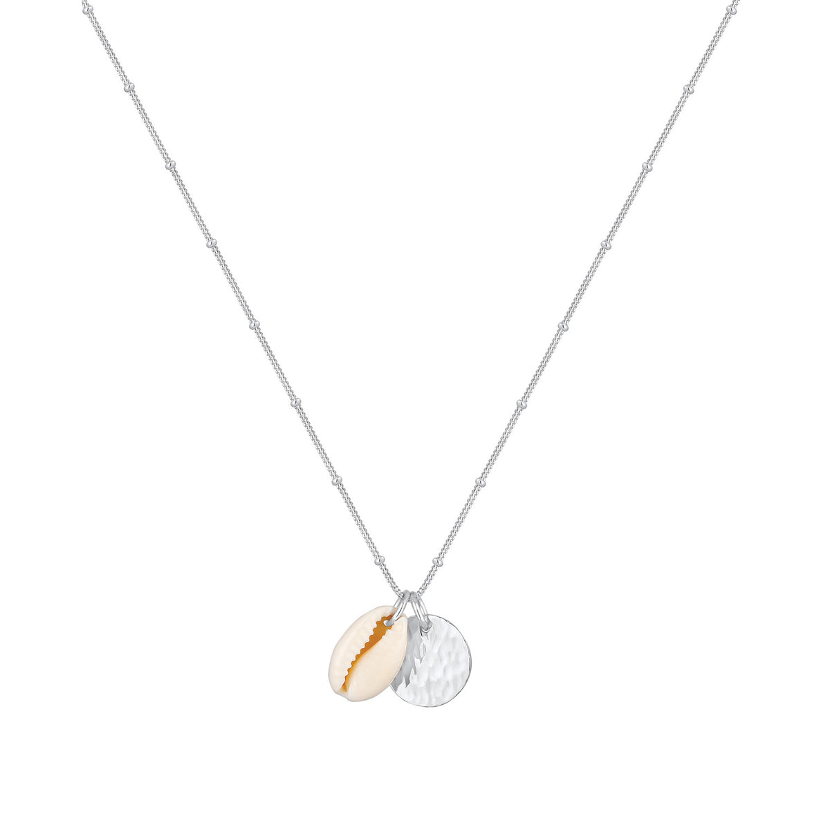 Silber - Elli | Kugel-Halskette Geo | Kauri Muschel | 925er Sterling Silber