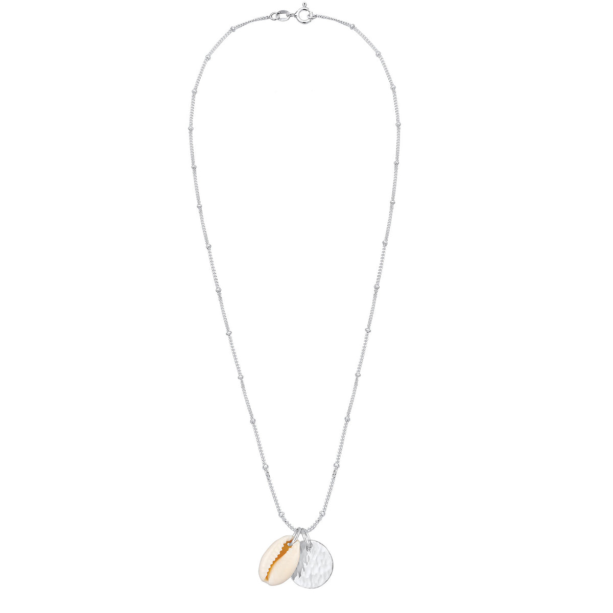 Silber - Elli | Kugel-Halskette Geo | Kauri Muschel | 925er Sterling Silber
