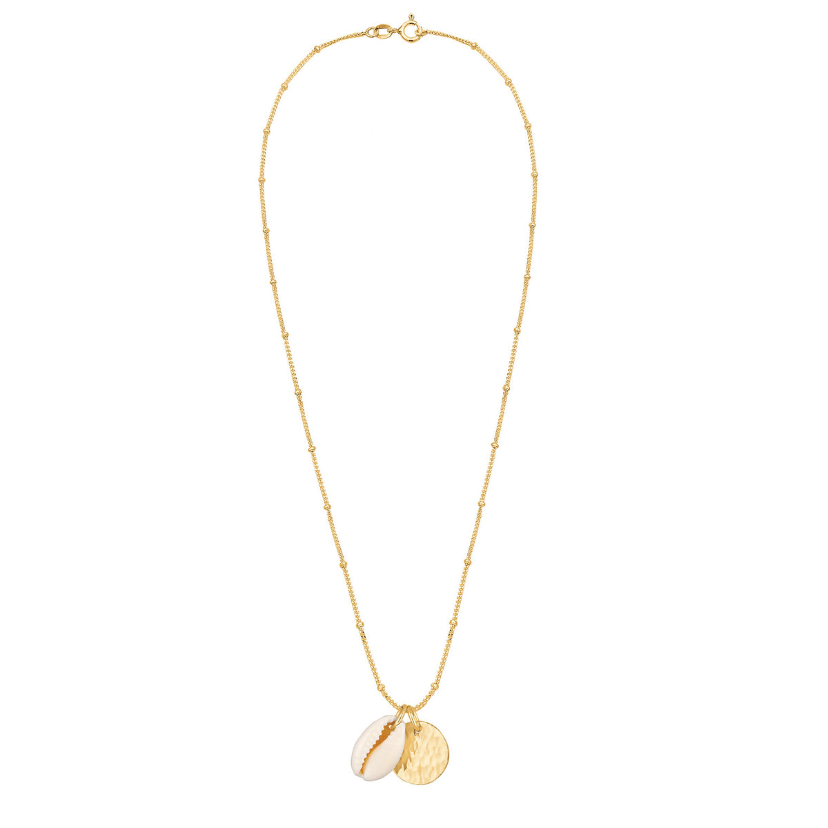 Gold - Elli | Kugel-Halskette Geo | Kauri Muschel | 925 Sterling Silber vergoldet