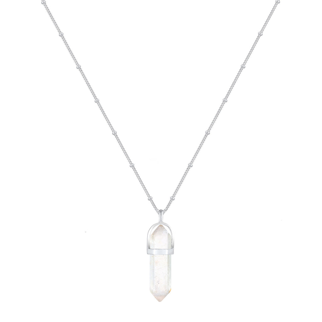 Silber - Elli | Kugel-Halskette | Quarz (Weiß) | 925er Sterling Silber