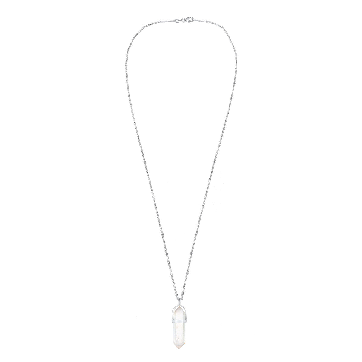 Silber - Elli | Kugel-Halskette | Quarz (Weiß) | 925er Sterling Silber
