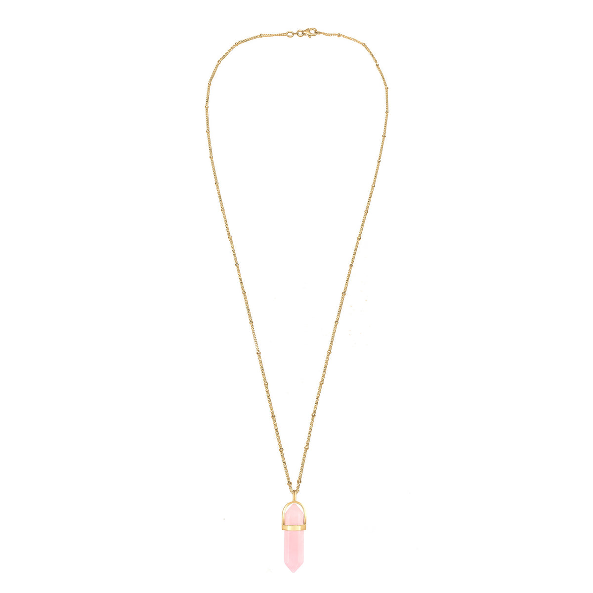 Gold - Elli | Kugel-Halskette | Quarz (Rosa) | 925 Sterling Silber vergoldet
