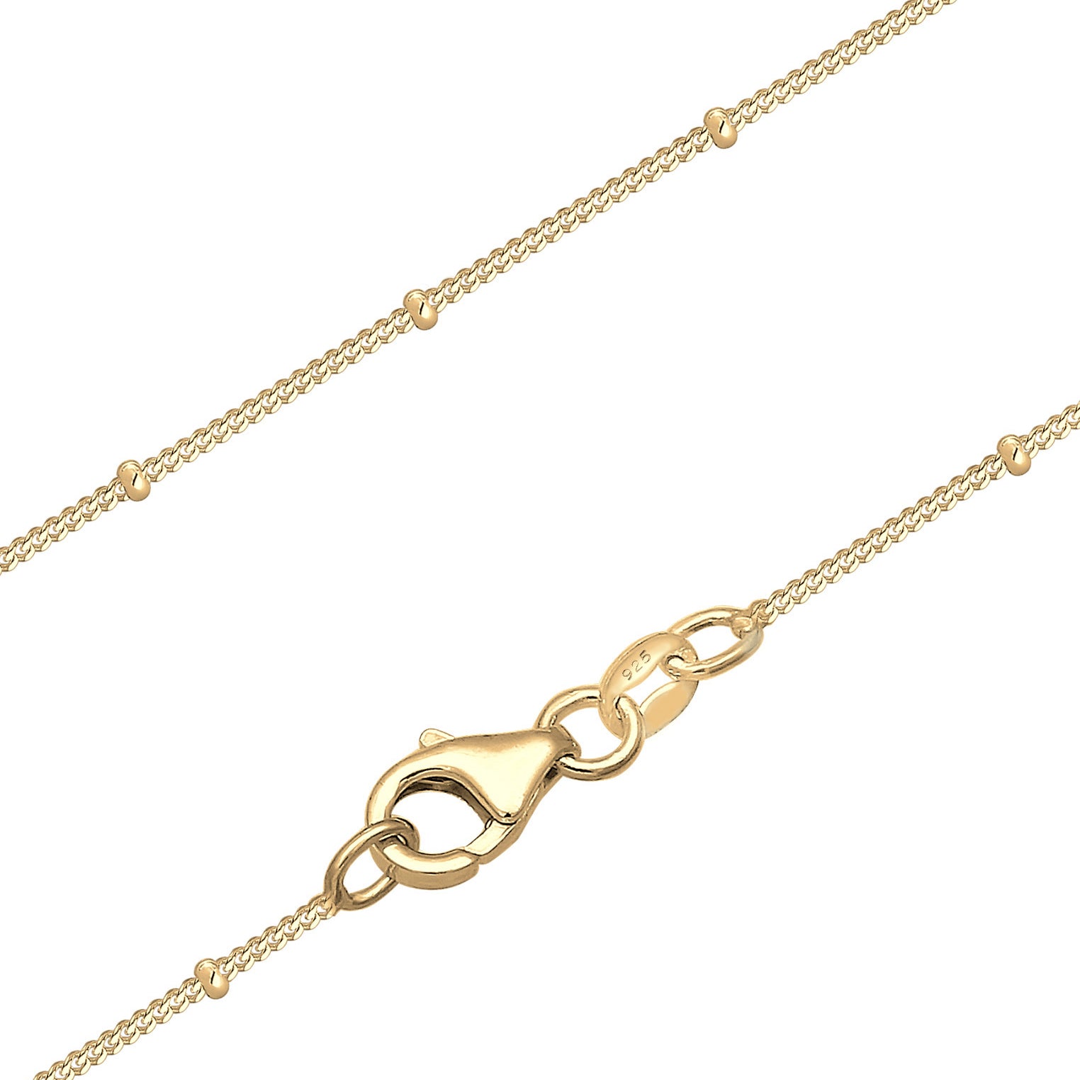 Gold - Elli | Kugel-Halskette | Quarz ( Rosa ) | 925 Sterling Silber vergoldet